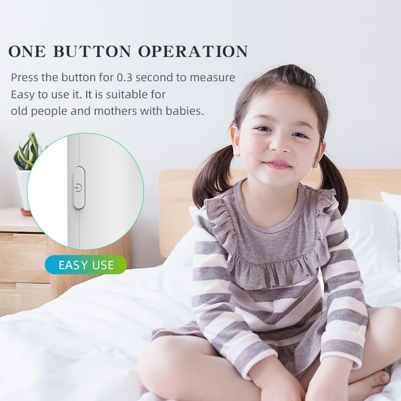 aloway Rechargeable Medical Forehead Thermometer for Adults and Children Portable White Non-Contact Digital Thermometer with Fast 1-Second Touchless Reading​ White - Image 2